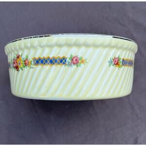 Hall's Kitchenware Blue Bouquet 505 French Baker Fluted Round Casserole 8" VTG